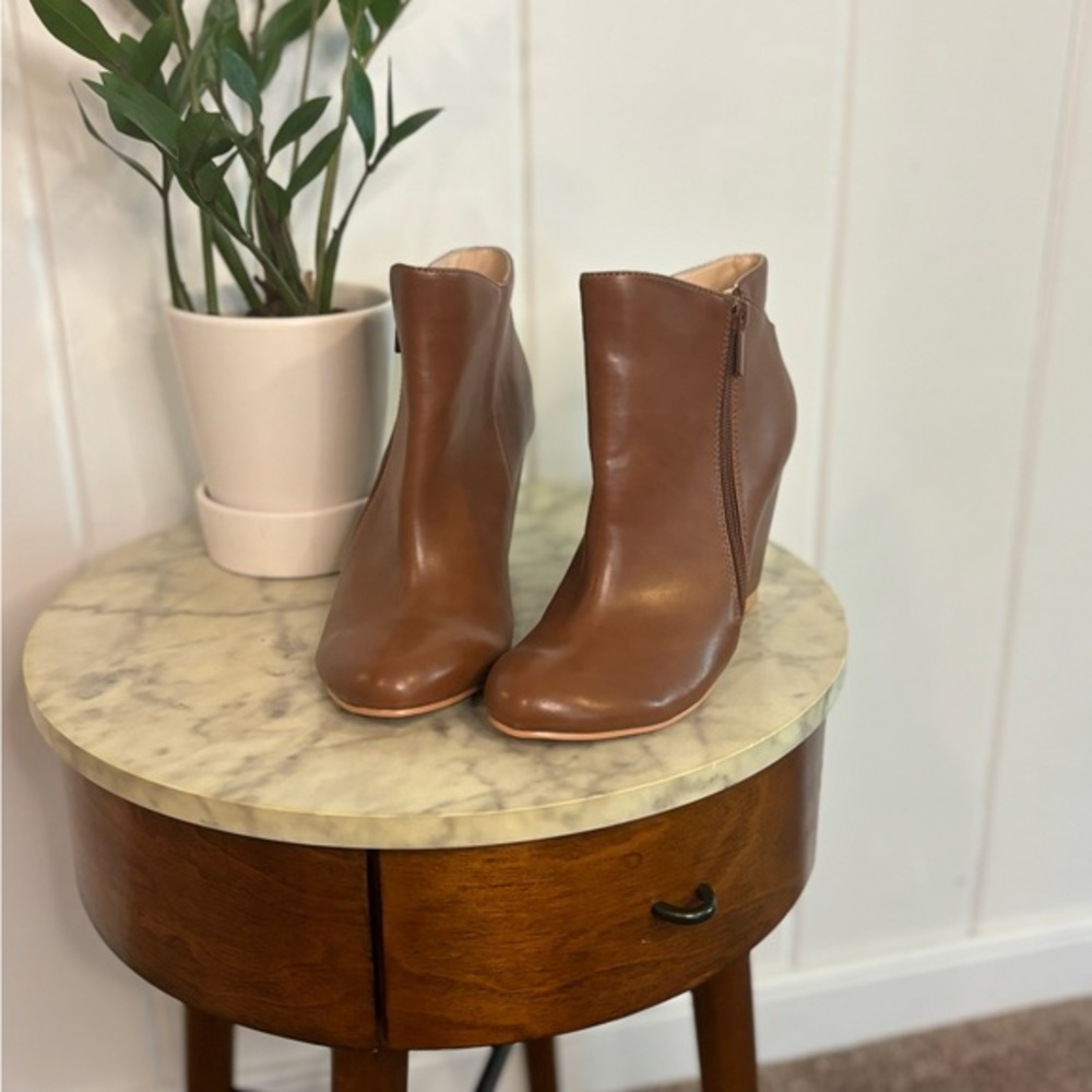 Torrid Side Zip Wedge Boot Brown